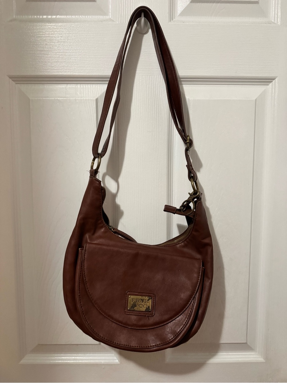 Frye and co Brown  faux Leather Crescent Hobo Shoulder Bag